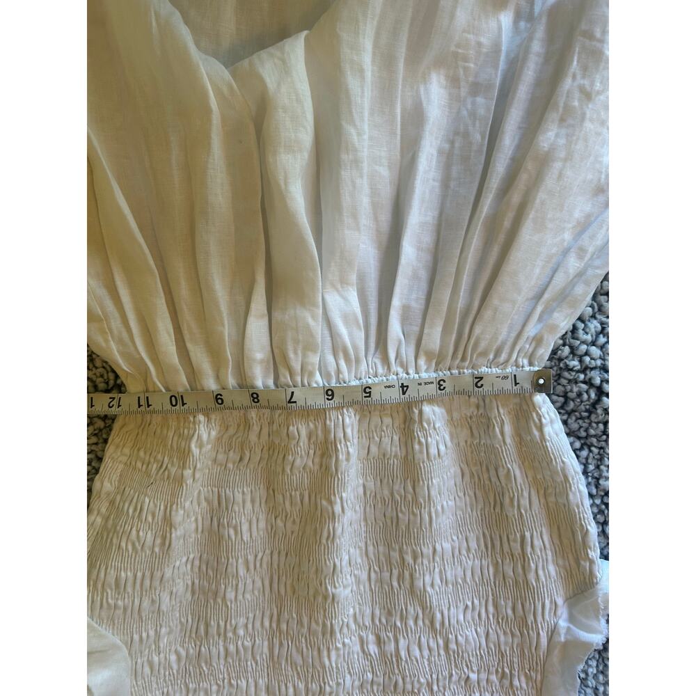 Linen midi sundress in white fully lined. Brand Dissh sz 10 women’s. - Picture 9 of 11